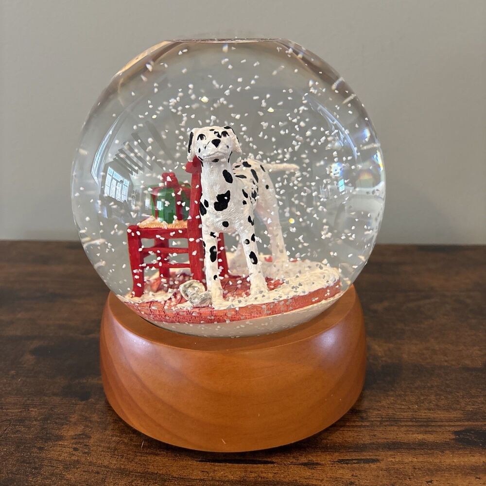 Pottery Barn Kids Snow Globe Christmas Dalmatian Dog Chair Glass